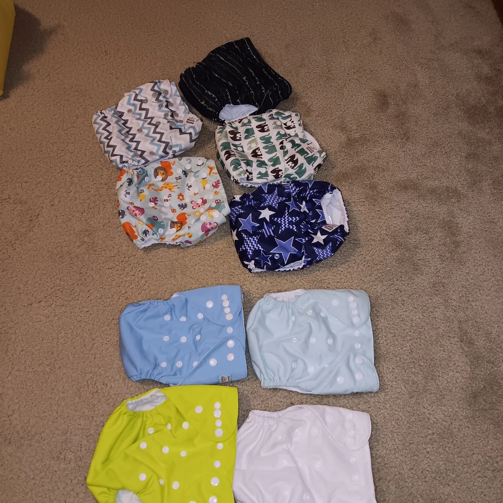 Colorful Reusable Cloth Diapers Set